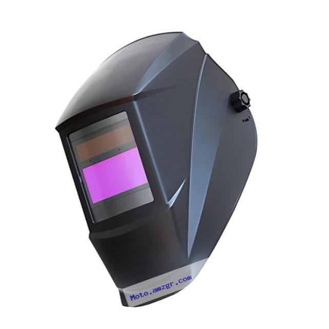Antra AH7-220-0000 Solar Power Auto Darkening Welding Helmet with AF-220i Shade 9-13 with Grinding Feature Extra lens covers Good for TIG MIG MMA