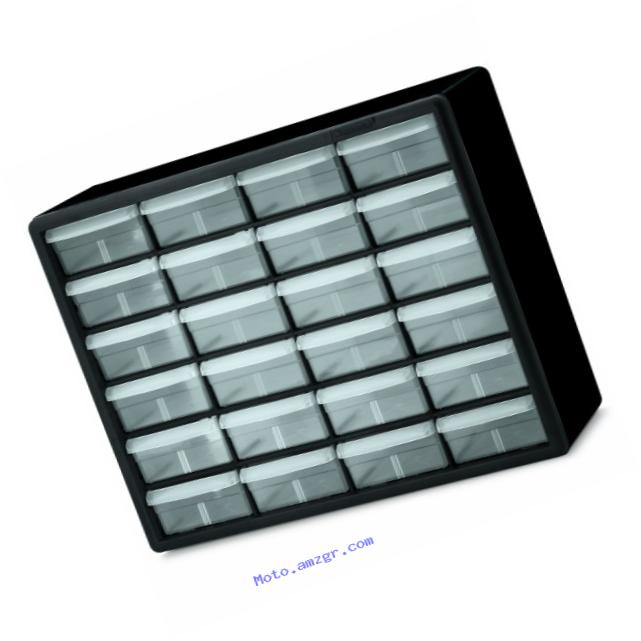 Akro-Mils 10124 24 Drawer Plastic Parts Storage Hardware and Craft Cabinet, 20-Inch x 16-Inch x 6.5-Inch, Black